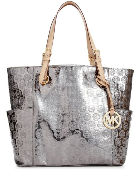 michael kors tote with silver hardware|Michael Kors silver crossbody bag.